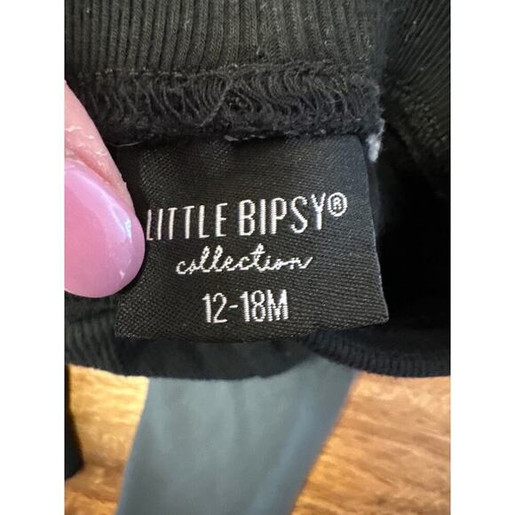 Set of 2 Pairs of ribbed joggers by Little Bipsy Size 12-18 months black gray - Picture 5 of 5